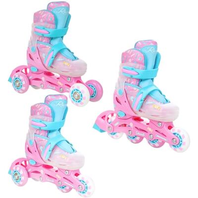 Raven 3-in-1 inline skates, triskates, verstelbare Lia/Loret rolschaatsen met led-lichtwiel Raven 3-in-1 inline skates, triskates, verstelbare Lia/Loret rolschaatsen met led-lichtwiel