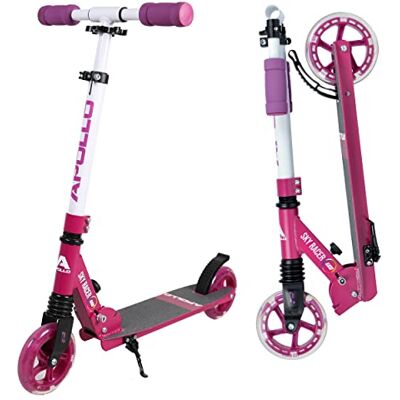 Apollo City-Step Led-scooter, skyracer met led-wielen, 145 mm, met vering, inklapbaar en in hoogte verstelbaar, voor kinderen en jongeren Apollo City-Step Led-scooter, skyracer met led-wielen, 145 mm, met vering, inklapbaar en in hoogte verstelbaar, voor kinderen en jongeren