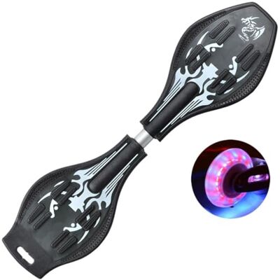 Sumeber Waveboard Kinderen Street Surfing Caster Torsion Skateboard Double Decks voor Wave/Surf Waveboard/Castor Board met lichtgevende wielen voor kinderen/jongeren Sumeber Waveboard Kinderen Street Surfing Caster Torsion Skateboard Double Decks voor Wave/Surf Waveboard/Castor Board met lichtgevende wielen voor kinderen/jongeren
