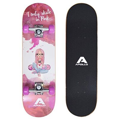 Apollo Skateboard voor kinderen, compleet klein board met ABEC 3 kogellagers en aluminium assen, cool design voor kinderen, cruiser board voor meisjes en jongens, skateboard voor Apollo Skateboard voor kinderen, compleet klein board met ABEC 3 kogellagers en aluminium assen, cool design voor kinderen, cruiser board voor meisjes en jongens, skateboard voor