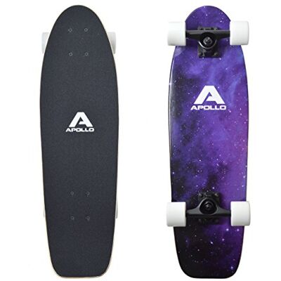 Apollo Mini Longboard Midi Cruiser als compleet board, 70 cm (30 x 8) Agile mini houten longboard in vintage skateboardstijl Longboard voor volwassenen met hoge snelheid kogellagers Apollo Mini Longboard Midi Cruiser als compleet board, 70 cm (30 x 8) Agile mini houten longboard in vintage skateboardstijl Longboard voor volwassenen met hoge snelheid kogellagers