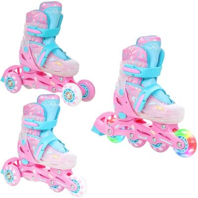 Raven 3-in-1 inline skates, triskates, verstelbare Lia/Loret rolschaatsen met led-lichtwiel Raven 3-in-1 inline skates, triskates, verstelbare Lia/Loret rolschaatsen met led-lichtwiel