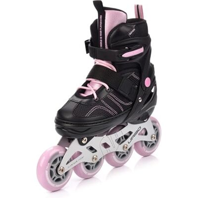 meteor Verstelbare inline skates voor volwassenen en jongeren met ABEC-9 Quick-Lock, achterrem, aluminium geleiding, wielen 76 mm 80 mm, maat M 34-37 meteor Verstelbare inline skates voor volwassenen en jongeren met ABEC-9 Quick-Lock, achterrem, aluminium geleiding, wielen 76 mm 80 mm, maat M 34-37