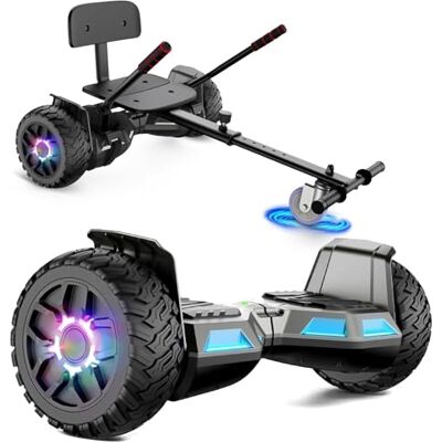 SISIGAD Hoverboard Go Kart Seat, 8,5 inch off-road hoverboards met ledverlichting, all-terrain hoverboards, zelfbalancerende scooter met bluetooth-luidspreker, muziekhoverboard en kart bundel SISIGAD Hoverboard Go Kart Seat, 8,5 inch off-road hoverboards met ledverlichting, all-terrain hoverboards, zelfbalancerende scooter met bluetooth-luidspreker, muziekhoverboard en kart bundel
