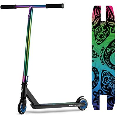 SOKE EVO Street ABEC-9 Stunt Stuntstep met ABEC 9, kogellagers, step voor volwassenen en kinderen, 50 cm breed, 360° stuur, tang met 3 aluminium schroeven SOKE EVO Street ABEC-9 Stunt Stuntstep met ABEC 9, kogellagers, step voor volwassenen en kinderen, 50 cm breed, 360° stuur, tang met 3 aluminium schroeven