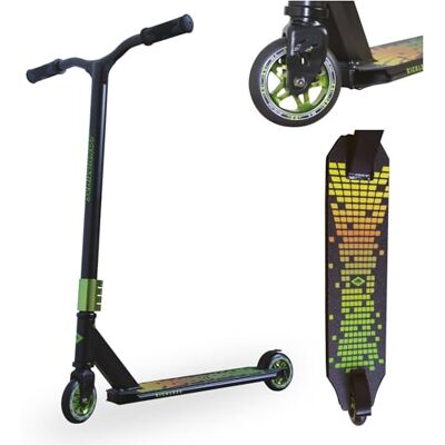 Schildkröt Kickless Stuntstep, geweldige step met HIC-compressie en aluminium velg, 100 mm PU-wielen, voor ambitieuze stunts en trucs Schildkröt Kickless Stuntstep, geweldige step met HIC-compressie en aluminium velg, 100 mm PU-wielen, voor ambitieuze stunts en trucs