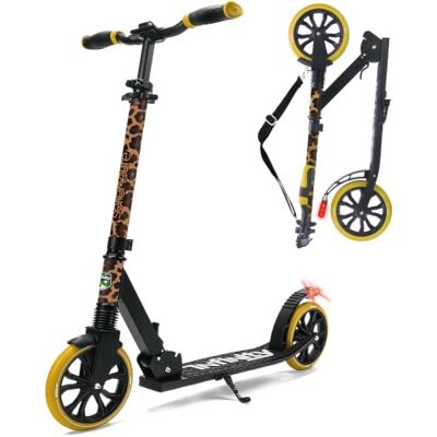 SereneLife Freestyle step, step voor volwassenen en jongeren, in hoogte verstelbaar, all-terrain scooter met grote wielen en vering, eenvoudig manoeuvreren en opvouwbaar SereneLife Freestyle step, step voor volwassenen en jongeren, in hoogte verstelbaar, all-terrain scooter met grote wielen en vering, eenvoudig manoeuvreren en opvouwbaar