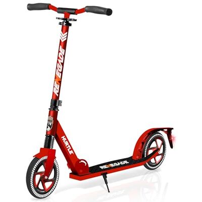 Hurtle Step voor kinderen, volwassenen, jongeren, 2 wielen met verstelbaar T-Bar-stuur, antislip legering dek, opvouwbare draagbare step voor kinderen Hurtle Step voor kinderen, volwassenen, jongeren, 2 wielen met verstelbaar T-Bar-stuur, antislip legering dek, opvouwbare draagbare step voor kinderen