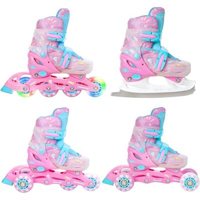 Raven Lia 4-in-1 verstelbare rolschaatsen met led-lichtwiel Raven Lia 4-in-1 verstelbare rolschaatsen met led-lichtwiel