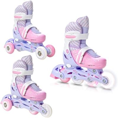 Raven 3-in-1 inline skates, triskates, verstelbare Lia/Loret rolschaatsen met led-lichtwiel Raven 3-in-1 inline skates, triskates, verstelbare Lia/Loret rolschaatsen met led-lichtwiel