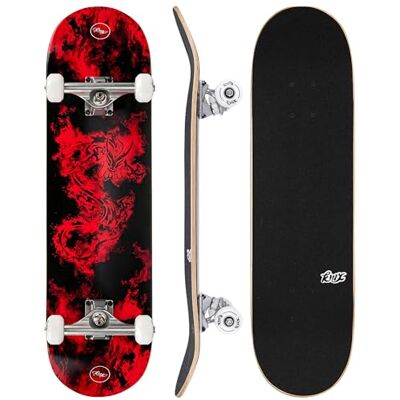 KMX Compleet skateboard voor beginners met coole afbeeldingen + Skate voor beginners, jongens, meisjes, kinderen en volwassenen. Deck van esdoorn, 7-laags, Double Kick, trucks aluminium KMX Compleet skateboard voor beginners met coole afbeeldingen + Skate voor beginners, jongens, meisjes, kinderen en volwassenen. Deck van esdoorn, 7-laags, Double Kick, trucks aluminium