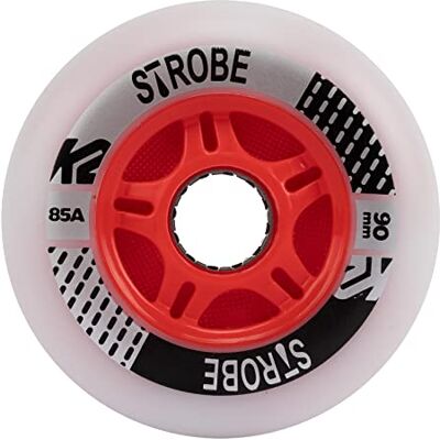 K2 Strobe 90 mm 2 verpakkingen lichtrollen voor volwassenen, uniseks, wit, 90 mm K2 Strobe 90 mm 2 verpakkingen lichtrollen voor volwassenen, uniseks, wit, 90 mm