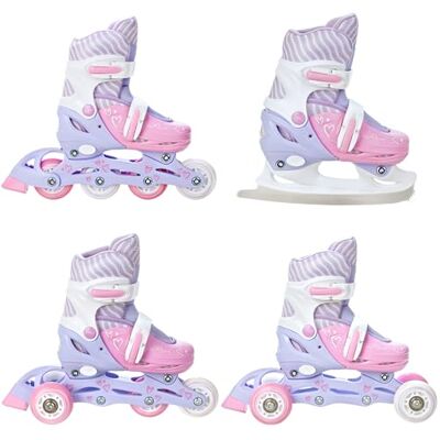 Raven Lia 4-in-1 verstelbare rolschaatsen met led-lichtwiel Raven Lia 4-in-1 verstelbare rolschaatsen met led-lichtwiel