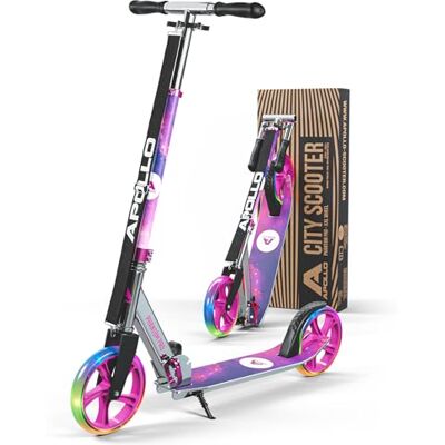 Apollo City-Step Led-scooter, skyracer met led-wielen, 145 mm, met vering, inklapbaar en in hoogte verstelbaar, voor kinderen en jongeren Apollo City-Step Led-scooter, skyracer met led-wielen, 145 mm, met vering, inklapbaar en in hoogte verstelbaar, voor kinderen en jongeren