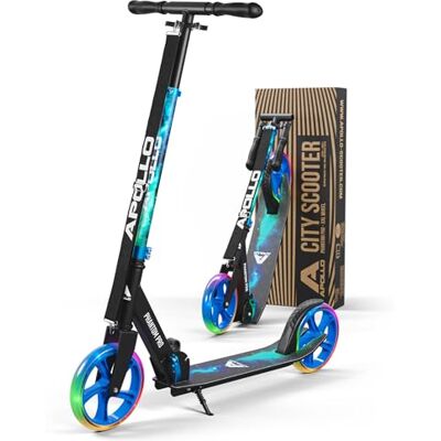 Apollo City-Step Led-scooter, skyracer met led-wielen, 145 mm, met vering, inklapbaar en in hoogte verstelbaar, voor kinderen en jongeren Apollo City-Step Led-scooter, skyracer met led-wielen, 145 mm, met vering, inklapbaar en in hoogte verstelbaar, voor kinderen en jongeren