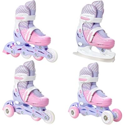 Raven Lia 4-in-1 verstelbare rolschaatsen met led-lichtwiel Raven Lia 4-in-1 verstelbare rolschaatsen met led-lichtwiel