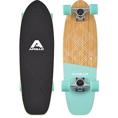 Apollo Mini Longboard Midi Cruiser als compleet board, 70 cm (30 x 8) Agile mini houten longboard in vintage skateboardstijl Longboard voor volwassenen met hoge snelheid kogellagers Apollo Mini Longboard Midi Cruiser als compleet board, 70 cm (30 x 8) Agile mini houten longboard in vintage skateboardstijl Longboard voor volwassenen met hoge snelheid kogellagers
