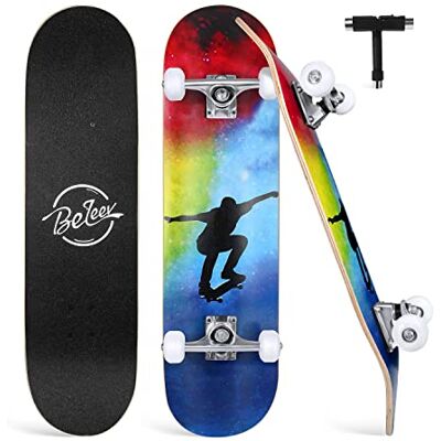 BELEEV Cruiser skateboard,79 x 20 cm,voor kinderen, tieners en volwassenen, 7 lagen Canadees esdoornhout, dubbelkick deck Concave met all-in-one T-tool voor beginners 7 lagen Canadese esdoorn, dubbele concave brug, alles-in-één gereedschap inbegrepen (m BELEEV Cruiser skateboard,79 x 20 cm,voor kinderen, tieners en volwassenen, 7 lagen Canadees esdoornhout, dubbelkick deck Concave met all-in-one T-tool voor beginners 7 lagen Canadese esdoorn, dubbele concave brug, alles-in-één gereedschap inbegrepen (m