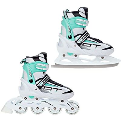 Raven Rolschaatsen voor kinderen, meisjes, jongens, volwassenen, kinderen, 2-in-1 rolschaatsen met schaatsen, verstelbaar beroep Raven Rolschaatsen voor kinderen, meisjes, jongens, volwassenen, kinderen, 2-in-1 rolschaatsen met schaatsen, verstelbaar beroep