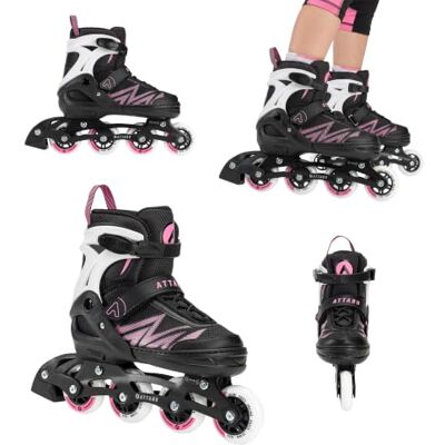 ATTABO Kylo 2-in-1 skates voor kinderen van 30 tot 41, hoogwaardige kwaliteit en comfort, met 82A harde wielen en ABEC-7 glijlagers, uitstekende pasvorm ATTABO Kylo 2-in-1 skates voor kinderen van 30 tot 41, hoogwaardige kwaliteit en comfort, met 82A harde wielen en ABEC-7 glijlagers, uitstekende pasvorm