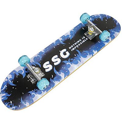 LANTUS Compleet skateboard voor kinderen, jongeren en volwassenen, beginners, Double Kick Maple Deck Concave Cruiser Skateboard met T-gereedschap LANTUS Compleet skateboard voor kinderen, jongeren en volwassenen, beginners, Double Kick Maple Deck Concave Cruiser Skateboard met T-gereedschap