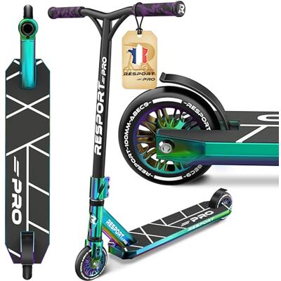 RE:SPORT Revo Pro Stunt Scooter voor kinderen en volwassenen, met standaard, 110 mm, PU-wielen en Y-stang, ABEC 9 kogellagers, stuntstep, stuntstep, freestyle step RE:SPORT Revo Pro Stunt Scooter voor kinderen en volwassenen, met standaard, 110 mm, PU-wielen en Y-stang, ABEC 9 kogellagers, stuntstep, stuntstep, freestyle step