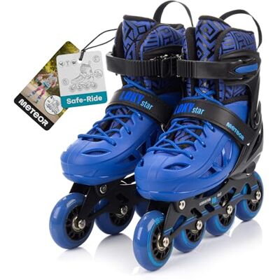meteor Loky Inlineskates voor kinderen, verstelbaar, 30-37, met lichtgevende led-wielen, ABEC 7-lagers, aluminium frame, achterrem, PU-wielen 82A meteor Loky Inlineskates voor kinderen, verstelbaar, 30-37, met lichtgevende led-wielen, ABEC 7-lagers, aluminium frame, achterrem, PU-wielen 82A