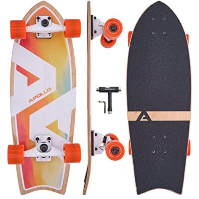 Apollo Surfskate Pro Board Longboard midi pour adultes et enfants avec axe de surf de qualité supérieure Mini Cruiser Board pour Streetsurf Carving & Pumping, skateboard pour enfants à partir de Apollo Surfskate Pro Board Longboard midi pour adultes et enfants avec axe de surf de qualité supérieure Mini Cruiser Board pour Streetsurf Carving & Pumping, skateboard pour enfants à partir de