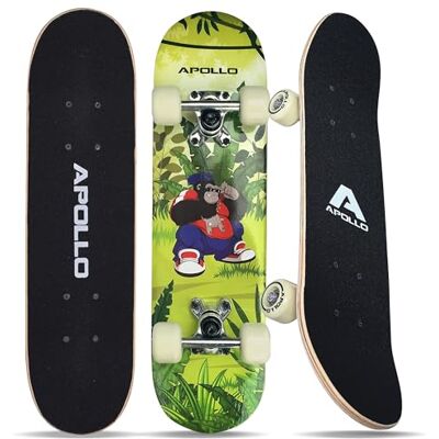 Apollo Skateboard voor kinderen, compleet klein board met ABEC 3 kogellagers en aluminium assen, cool design voor kinderen, cruiser board voor meisjes en jongens, skateboard voor Apollo Skateboard voor kinderen, compleet klein board met ABEC 3 kogellagers en aluminium assen, cool design voor kinderen, cruiser board voor meisjes en jongens, skateboard voor