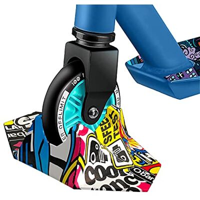 LORESJOY Houder voor scooter, houder voor scooter, scooter, houder voor scooter, freestyle/scooter voor kinderen, stuntstep, trucstep met wielen van 95 mm/100 mm/110 mm/120 mm (graffiti) LORESJOY Houder voor scooter, houder voor scooter, scooter, houder voor scooter, freestyle/scooter voor kinderen, stuntstep, trucstep met wielen van 95 mm/100 mm/110 mm/120 mm (graffiti)
