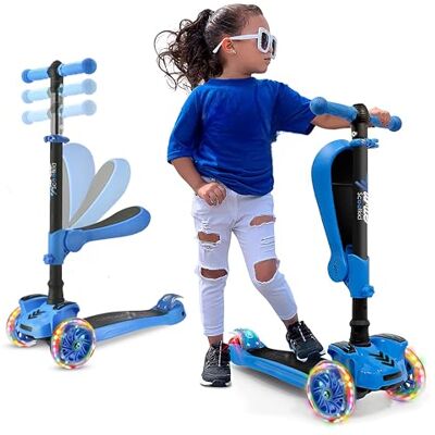 Hurtle Kinderstep, 3 wielen, opvouwbare kinderstep met verstelbare hoogte, antislip dienblad, led-verlichte wielen, step voor meisjes/jongens van 2 tot 12 jaar Hurtle Kinderstep, 3 wielen, opvouwbare kinderstep met verstelbare hoogte, antislip dienblad, led-verlichte wielen, step voor meisjes/jongens van 2 tot 12 jaar