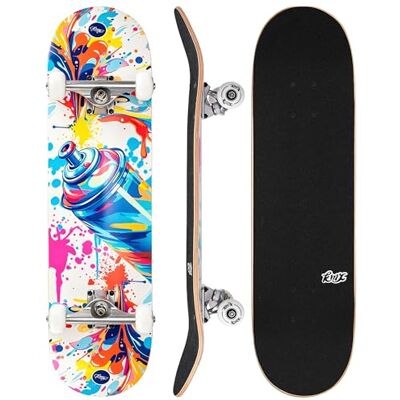 KMX Compleet skateboard voor beginners met coole afbeeldingen + Skate voor beginners, jongens, meisjes, kinderen en volwassenen. Deck van esdoorn, 7-laags, Double Kick, trucks aluminium KMX Compleet skateboard voor beginners met coole afbeeldingen + Skate voor beginners, jongens, meisjes, kinderen en volwassenen. Deck van esdoorn, 7-laags, Double Kick, trucks aluminium