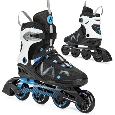 ATTABO Bliss Schaatsen voor heren, 40-46 EU, comfort en veiligheid, halfharde schaal, aluminium skates, 80 mm wielen, PU-lager, ABEC-7, verstelbaar voor de beste pasvorm ATTABO Bliss Schaatsen voor heren, 40-46 EU, comfort en veiligheid, halfharde schaal, aluminium skates, 80 mm wielen, PU-lager, ABEC-7, verstelbaar voor de beste pasvorm