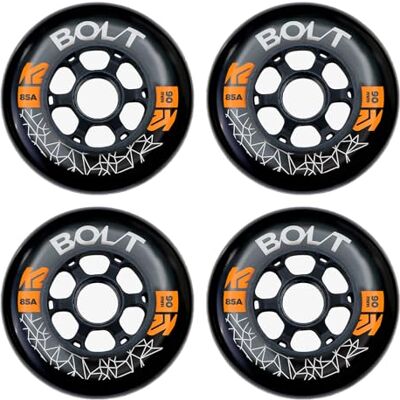 K2 Skates Bolt 90 mm 85 A 4-Wheel Pack Inlineskates, uniseks, zwart, 90 mm K2 Skates Bolt 90 mm 85 A 4-Wheel Pack Inlineskates, uniseks, zwart, 90 mm
