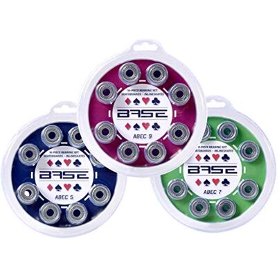 Base 71000 ABEC 9 kogellagers met blisterverpakking, eenvoudige montage, ABEC 9 kogellagers, kogellagers voor inlineskates en rollers, standaard kogellagers 608Zz, kleurloos Base 71000 ABEC 9 kogellagers met blisterverpakking, eenvoudige montage, ABEC 9 kogellagers, kogellagers voor inlineskates en rollers, standaard kogellagers 608Zz, kleurloos