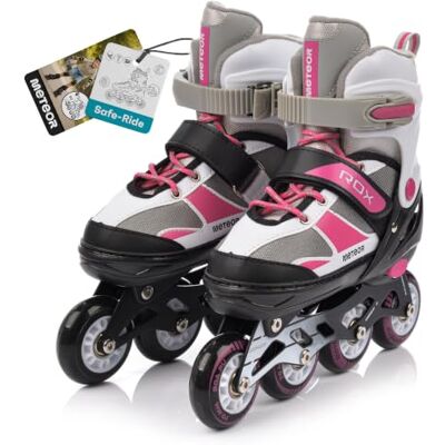 meteor unisex inline skates voor kinderen en tieners met ABEC7 lagers, binnenvoering en verstelbare maat meteor unisex inline skates voor kinderen en tieners met ABEC7 lagers, binnenvoering en verstelbare maat