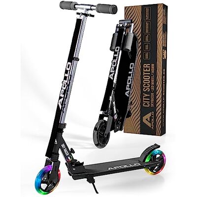 Apollo City-Step Led-scooter, skyracer met led-wielen, 145 mm, met vering, inklapbaar en in hoogte verstelbaar, voor kinderen en jongeren Apollo City-Step Led-scooter, skyracer met led-wielen, 145 mm, met vering, inklapbaar en in hoogte verstelbaar, voor kinderen en jongeren