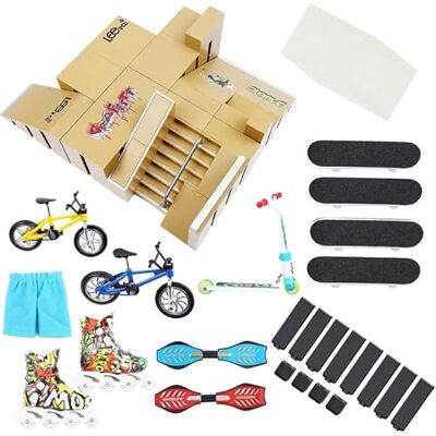 PLSOPPKG Skate Park vingerhellingset, skateboard, park, vingertrainingsaccessoires, skateboards, inlineskates en meer (8 stuks) PLSOPPKG Skate Park vingerhellingset, skateboard, park, vingertrainingsaccessoires, skateboards, inlineskates en meer (8 stuks)