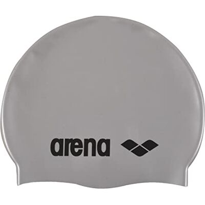 ARENA Classic siliconen badmuts zilver/zwart ARENA Classic siliconen badmuts zilver/zwart