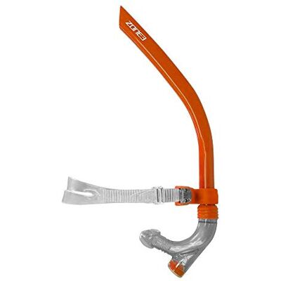 ZONE3 Zwemsnorkel voor, oranje grijs, Eén maat ZONE3 Zwemsnorkel voor, oranje grijs, Eén maat