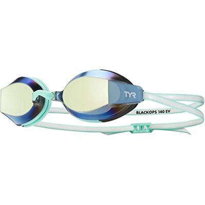TYR Black Ops 140 EV Racing zwembril voor dames, gespiegeld, goud/mint TYR Black Ops 140 EV Racing zwembril voor dames, gespiegeld, goud/mint