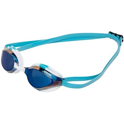 ARENA Python Racing Lunettes de natation pour homme et femme, protection UV, anti-buée, double sangle, lentille miroir, bleu / ciel blanc ARENA Python Racing Lunettes de natation pour homme et femme, protection UV, anti-buée, double sangle, lentille miroir, bleu / ciel blanc