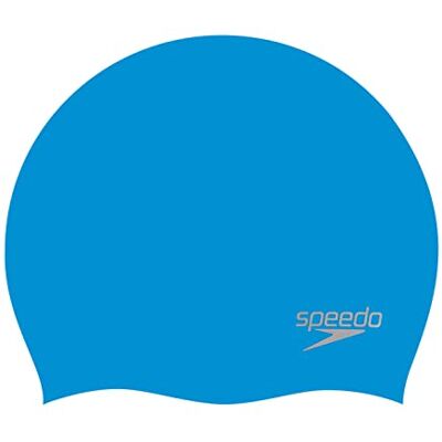 Speedo Uniseks badmuts van gevormde siliconen voor volwassenen, zwembenodigdheden, haarbescherming helpt bij training, blauw/chroom, eenheidsmaat Speedo Uniseks badmuts van gevormde siliconen voor volwassenen, zwembenodigdheden, haarbescherming helpt bij training, blauw/chroom, eenheidsmaat