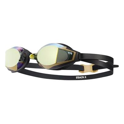 TYR Stealth-X Race Mirrored Zwembril voor volwassenen, goud/zwart, eenheidsmaat TYR Stealth-X Race Mirrored Zwembril voor volwassenen, goud/zwart, eenheidsmaat