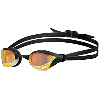 ARENA Cobra Core Swipe uniseks zwembril anti-condens-zwembril voor dames en heren, spiegelglazen van polycarbonaat, kopergeel/zwart ARENA Cobra Core Swipe uniseks zwembril anti-condens-zwembril voor dames en heren, spiegelglazen van polycarbonaat, kopergeel/zwart