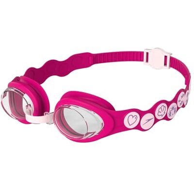 Speedo Sea Squad Spot Zwembril voor kinderen, leren zwemmen, verstelbare riem, comfort, bloem/elektrische roze/transparant, één maat Speedo Sea Squad Spot Zwembril voor kinderen, leren zwemmen, verstelbare riem, comfort, bloem/elektrische roze/transparant, één maat