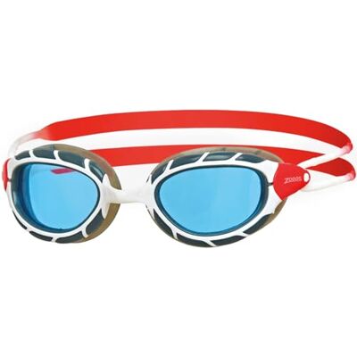 Zoggs Predator Zwembril voor volwassenen, UV-bescherming zwembril, katrol aanpassen comfortbril riemen, mistvrije zwembril, bril volwassenen ultra fit, getint, wit/rood, normaal Zoggs Predator Zwembril voor volwassenen, UV-bescherming zwembril, katrol aanpassen comfortbril riemen, mistvrije zwembril, bril volwassenen ultra fit, getint, wit/rood, normaal