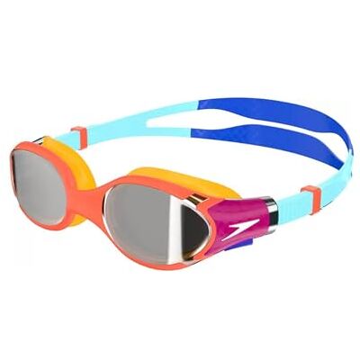 Speedo Junior Biofuse 2.0 zwembril, gepatenteerde eenvoudige pasvorm, anti-condens, lekvrij, verbeterde pasvorm, verbeterd comfort, kobaltblauw/marineblauw/vulkanisch oranje/chroom, maat Speedo Junior Biofuse 2.0 zwembril, gepatenteerde eenvoudige pasvorm, anti-condens, lekvrij, verbeterde pasvorm, verbeterd comfort, kobaltblauw/marineblauw/vulkanisch oranje/chroom, maat