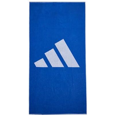 Adidas Uniseks merk Stripes Towel, koningsblauw/wit, L Adidas Uniseks merk Stripes Towel, koningsblauw/wit, L