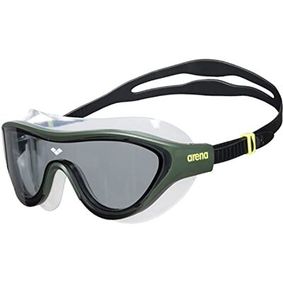 ARENA The One Mask Zwembril voor volwassenen, condensvrij, uniseks, masker met brede glazen, uv-bescherming, zelfafstellend, zwart (Smoke-Deep Green-Black), Eén maat ARENA The One Mask Zwembril voor volwassenen, condensvrij, uniseks, masker met brede glazen, uv-bescherming, zelfafstellend, zwart (Smoke-Deep Green-Black), Eén maat